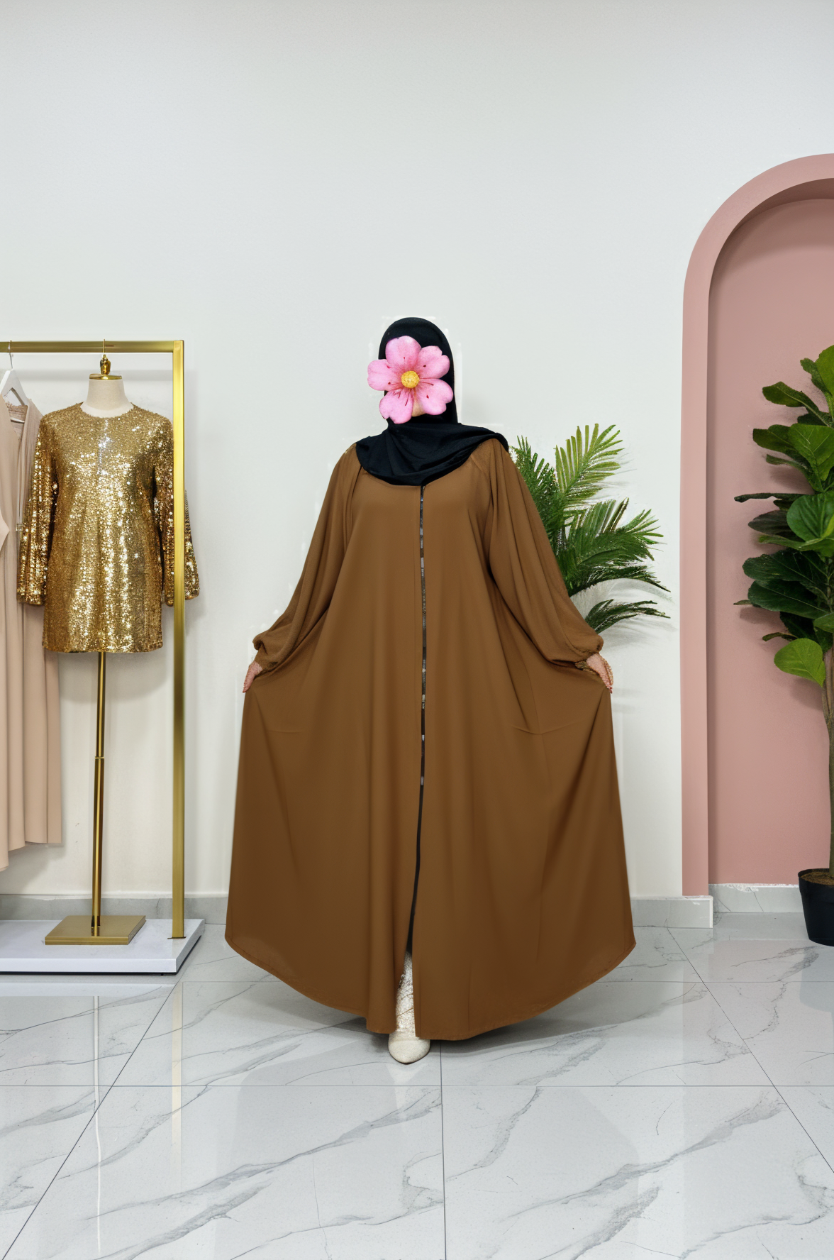 Abaya à motif cloche